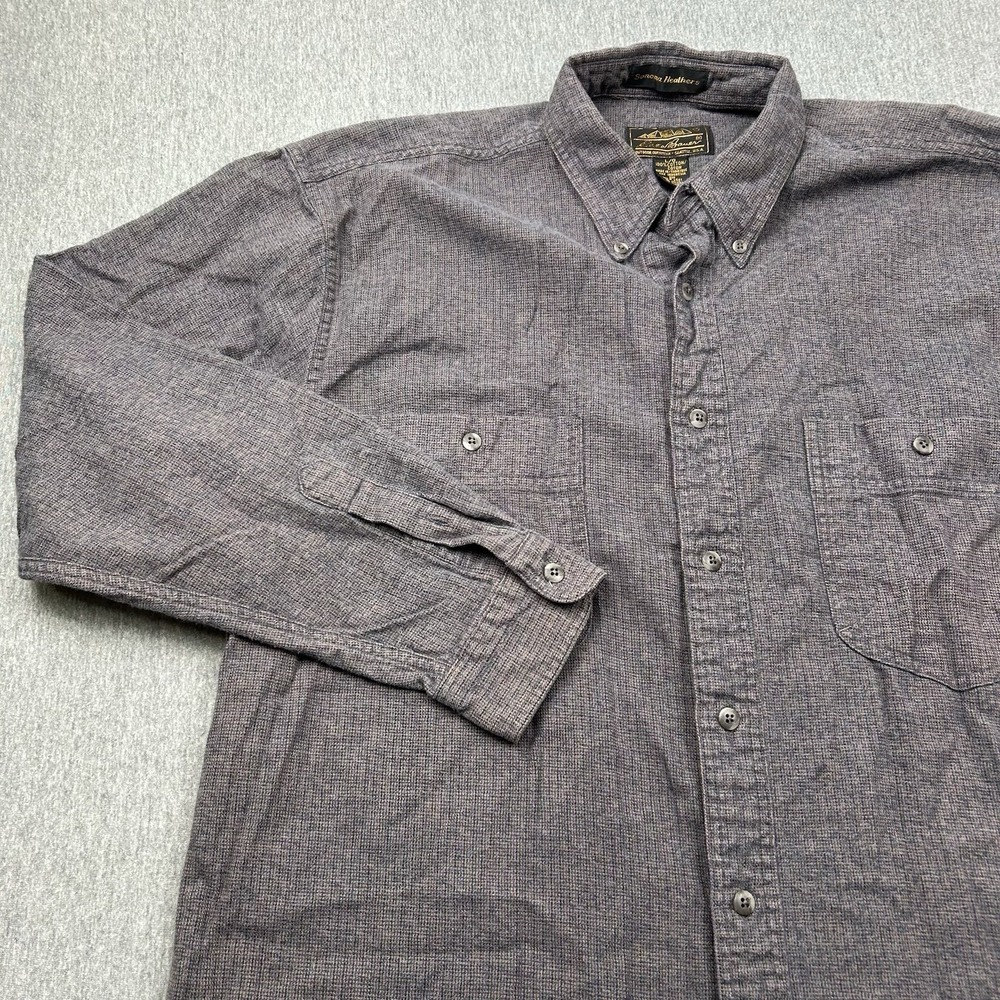 Vintage Eddie Bauer Sonoma Heathers Long Sleeve Flannel Shirt Mens Large Cotton